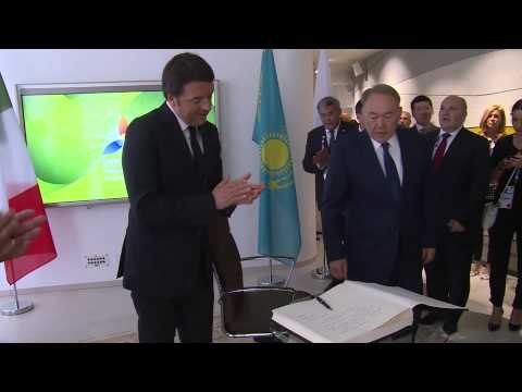 Milano - Expo 2015, Renzi incontra il Presidente della Repubblica del Kazakistan (27.06.15)