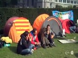Protesters set up camp near EU institutions in Brussels