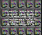 Paul Levinson talks at Fordham Univ about  Ron Paul 1 of 5