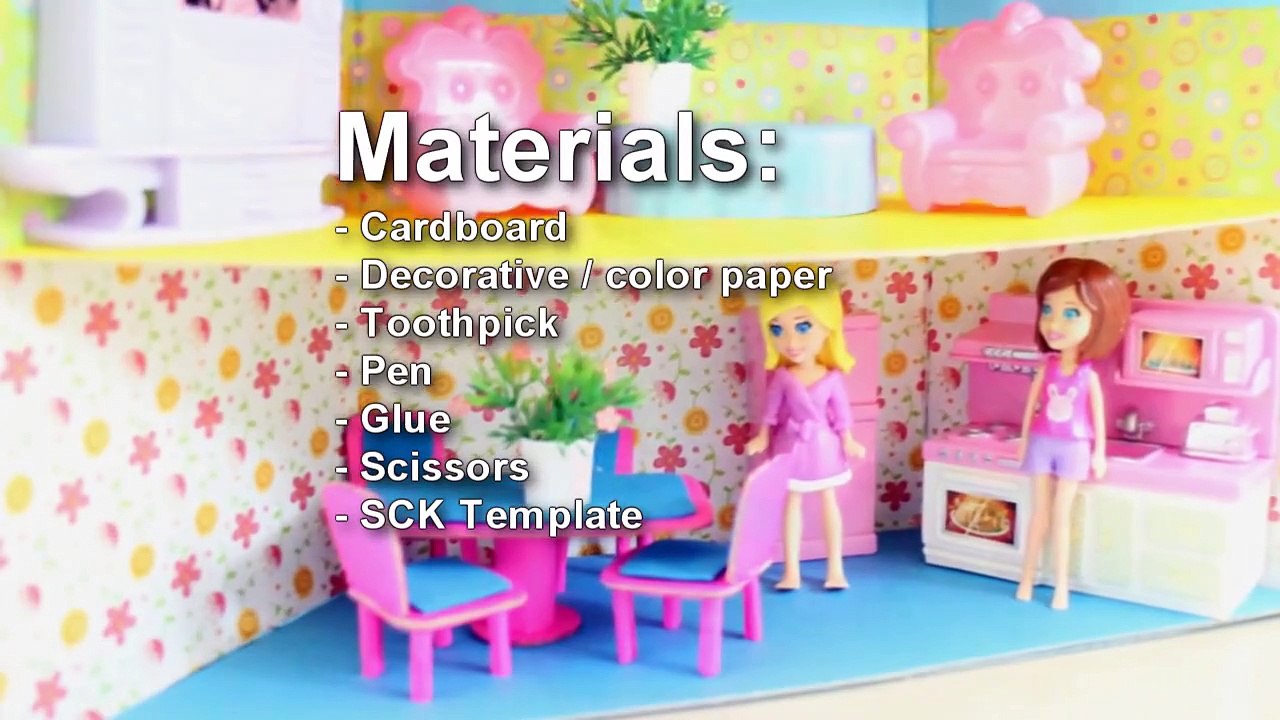 How to make a mini doll dinning room set with cardboard and paper- Doll Crafts