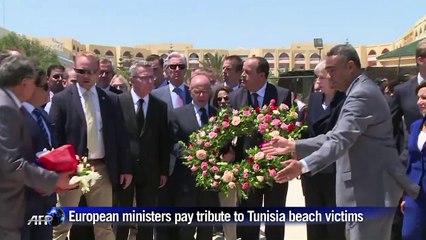 European ministers pay tribute to Tunisia beach victims