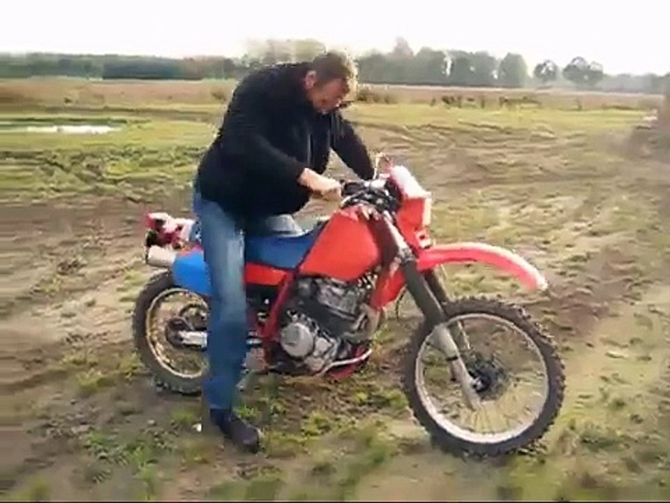 fooling around with my buddies and 2 XR600 bikes