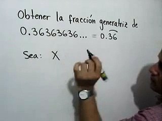Fracción generatriz de un número decimal infinito periódico puro