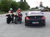 Crazy Bulgarians on motorcycles vs bmw
