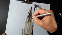 Drawing a 3D Grim Reaper, Trick Art