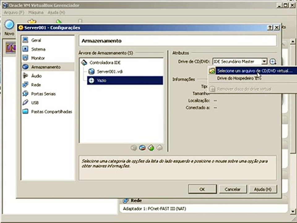 009 Editando a nossa máquina virtual no virtualboxwmv