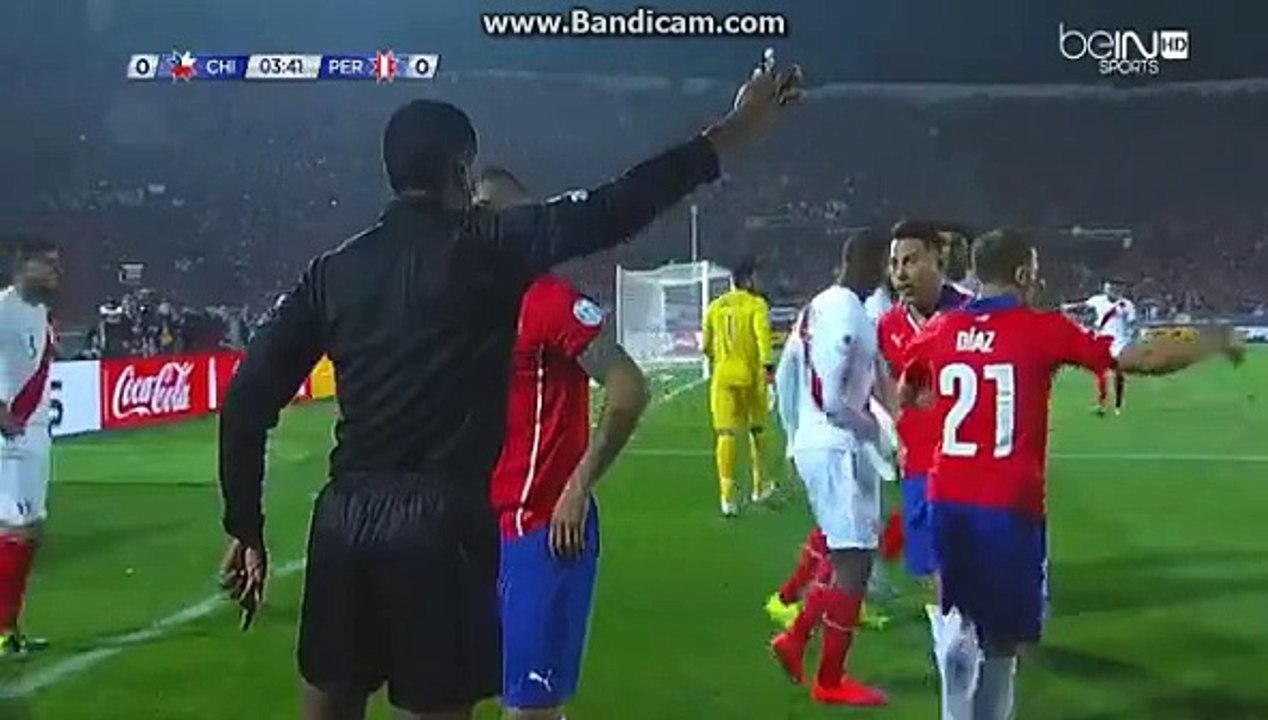 Vidal RED card in 5 minutes! Chile 0-0 Peru