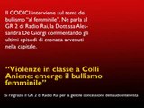 Bullismo - Roma, violenze in classe a Colli Aniene: l'intervento del Codici sul GR 2 di Radio Rai