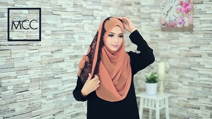 Hijab Tutorial for Shawl Adell Glitter Halfmoon and Shawl Alana by TULIP