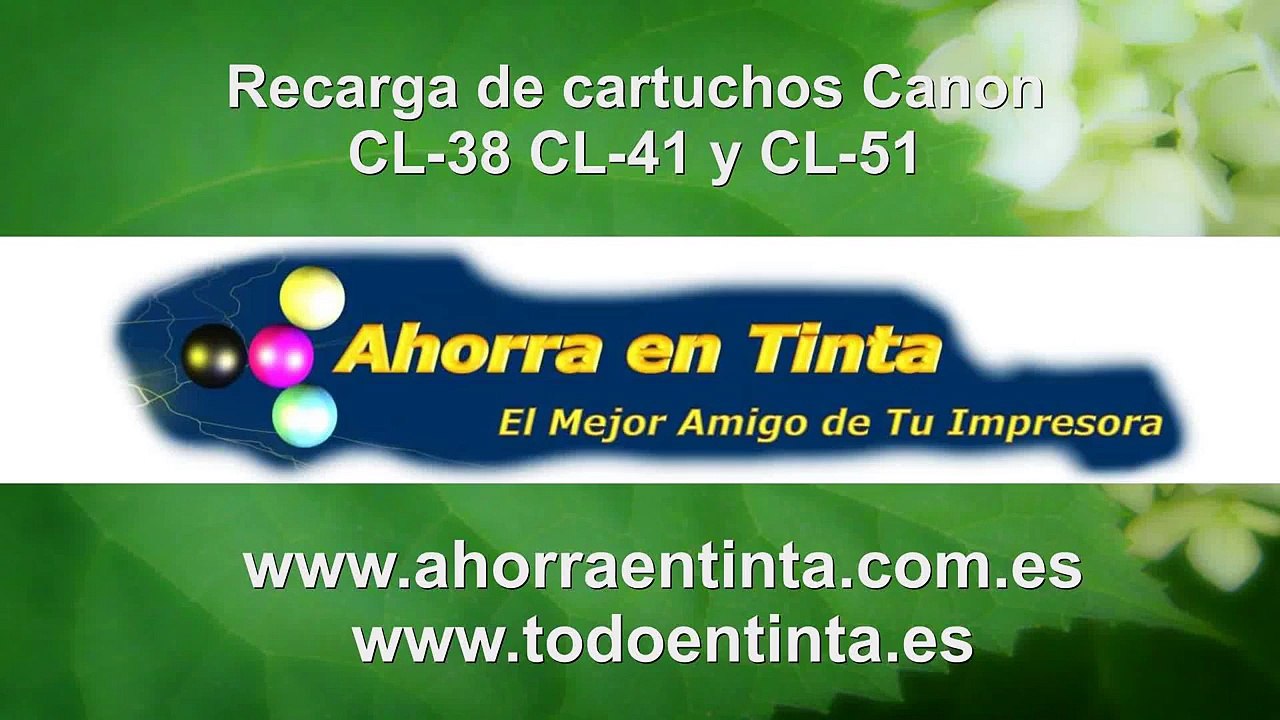 Recarga de cartuchos Canon CL-511 CL-513 CL-38 CL-41 y CL-51