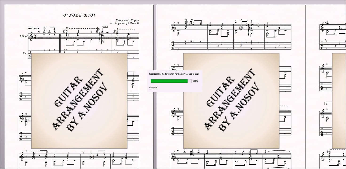 O' sole mio (E.Di Capua) Sheet music for guitar