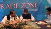 A.K Memon hosting forum Mohammad Rizwan-President, Mohammad Saleem Memon-Chairman,  Haji Nasir-Senior Vice Chairman (Karachi Electronics & Small Traders Association) discussing at Trade Zone Forum.
