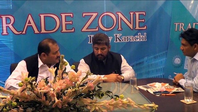 A.K Memon hosting forum Mohammad Rizwan-President, Mohammad Saleem Memon-Chairman, Haji Nasir-Senior Vice Chairman (Karachi Electronics & Small Traders Association) discussing at Trade Zone Forum.