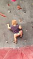 Baby climbs 2m climbing wall like no one else!