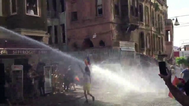 Turkish Gay Pride member shooted by Water Canon