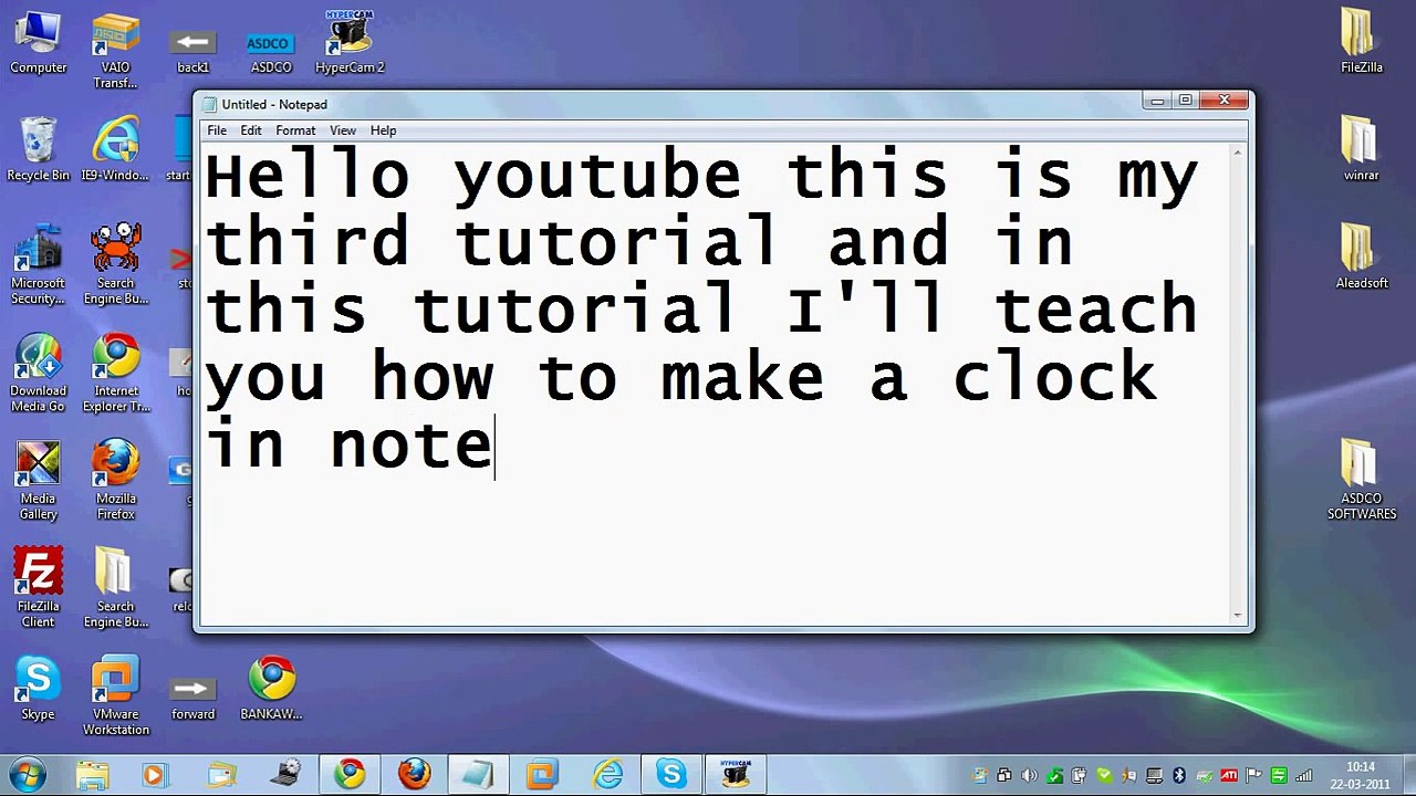 How to make a clock in notepad
