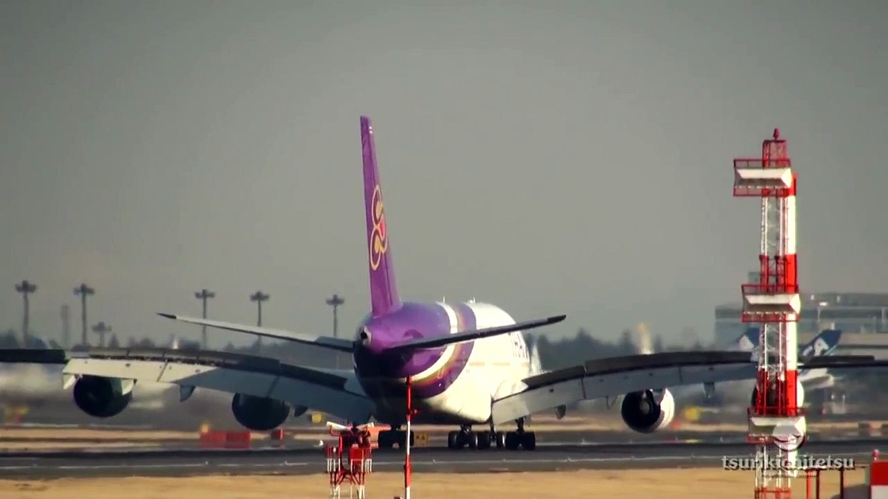 【Full-HD】Thai Airways A380 Takeoff&Landing @NRT 成田空港