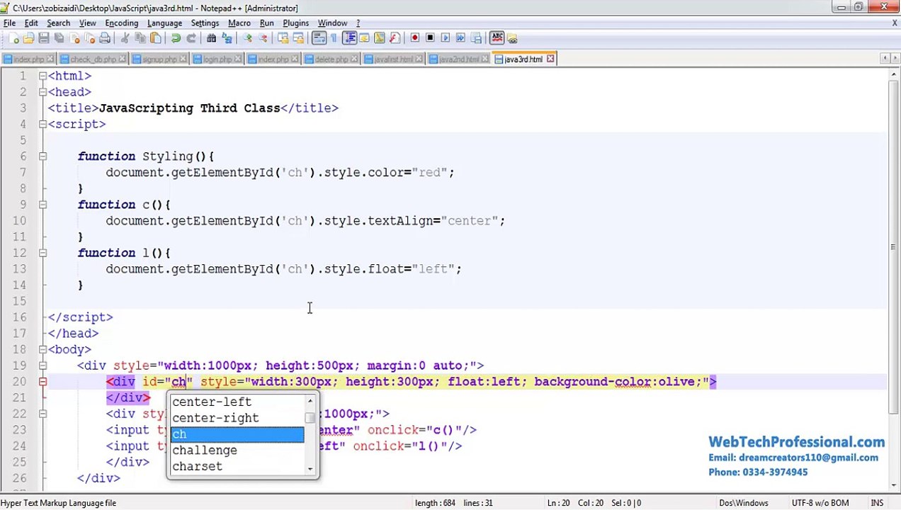 Javascript Moving Div