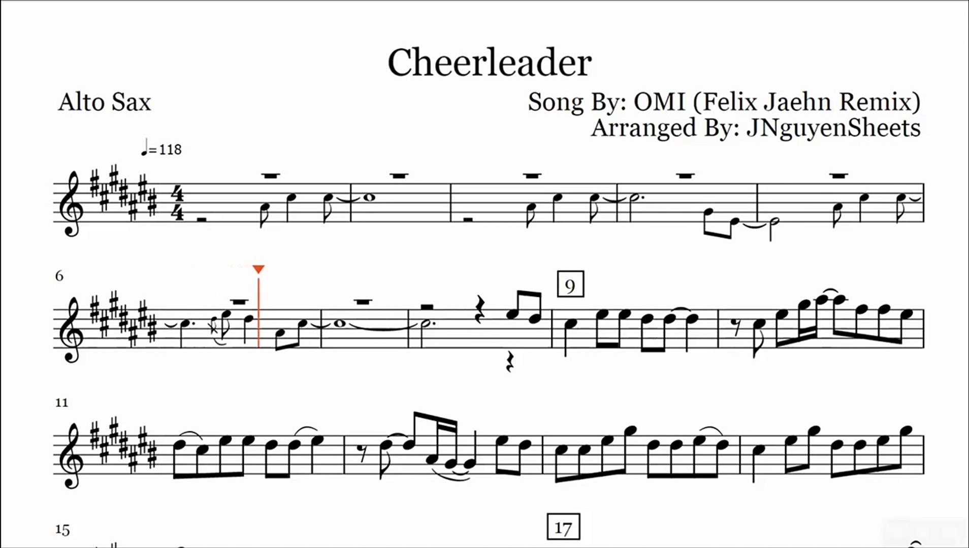 Cheerleader - OMI (Felix Jaehn Remix) (Saxophone Sheet Music) - video  Dailymotion