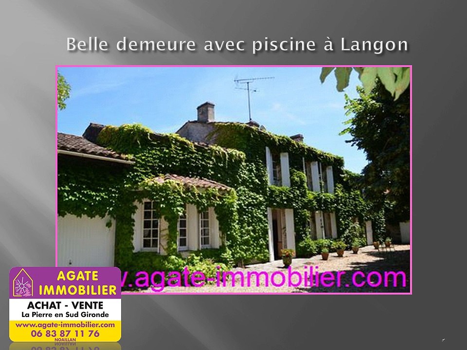 vente belle demeure en pierre prestige avec piscine 33210 langon