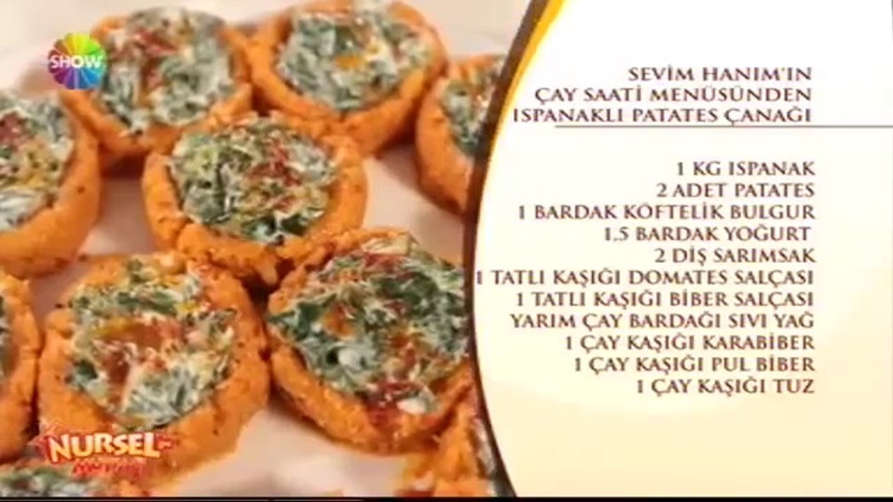 Nursel'in Mutfağı Ispanaklı Patates Çanakları Tarifi izle 1