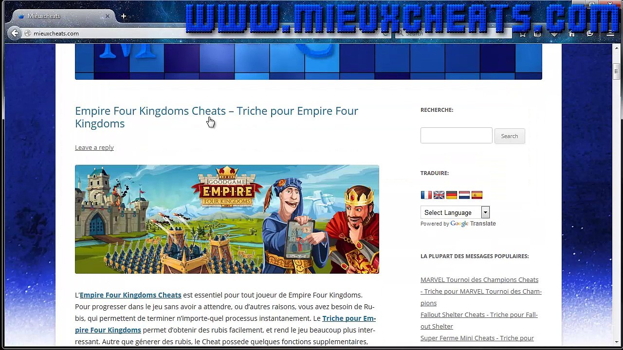 Empire Four Kingdoms Cheats Triche pour Empire Four Kingdoms