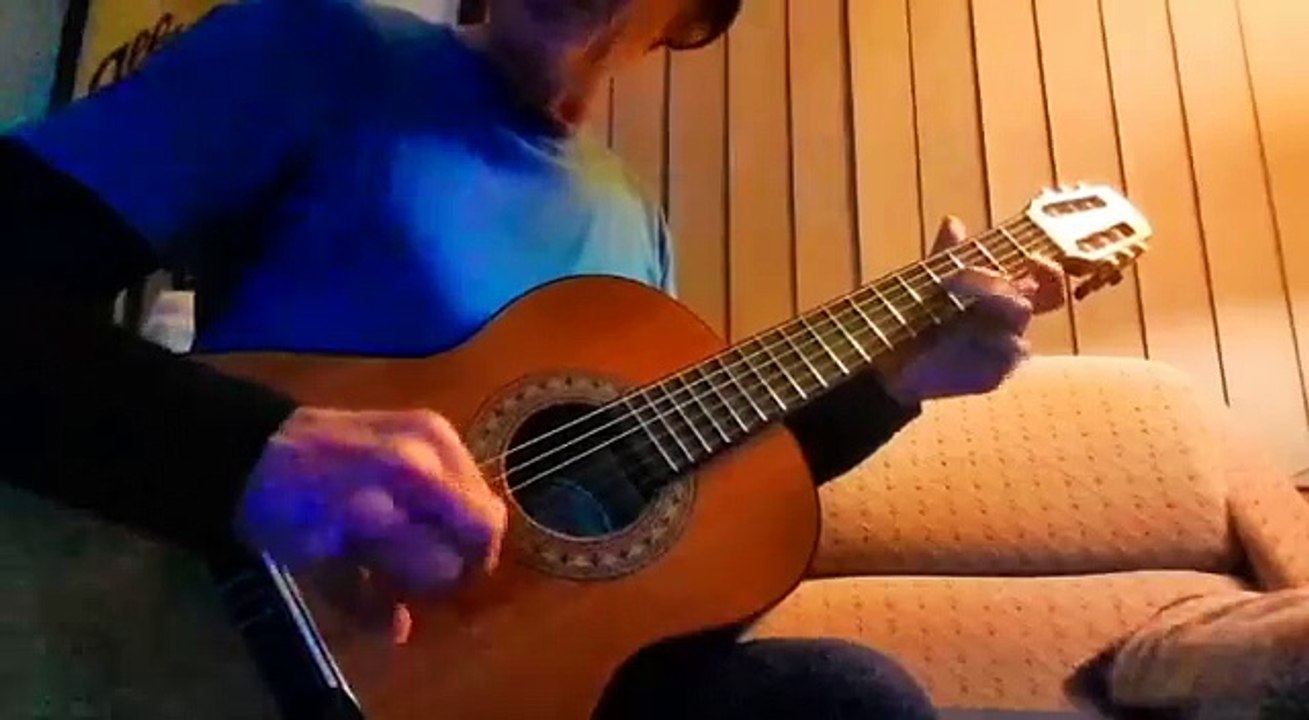 Spanish Blues Jazz Jam Finger Style Display - AJ on Baby Nylon Guitar