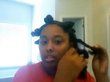 Curly Bantu Knot out on Blow dried Natural hair