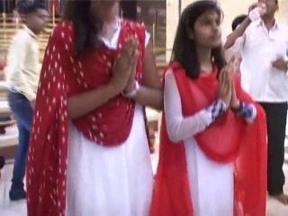 Indian Girls Doing Classical Dance While Ganges Aarti in Varanasi