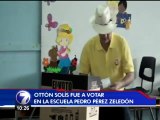 Ottón Solís votó en Pérez Zeledón y habla sobre un día de cambio