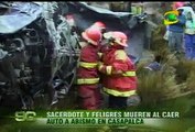 Sacerdote y feligrés mueren al caer camioneta a un abismo en Casapalca