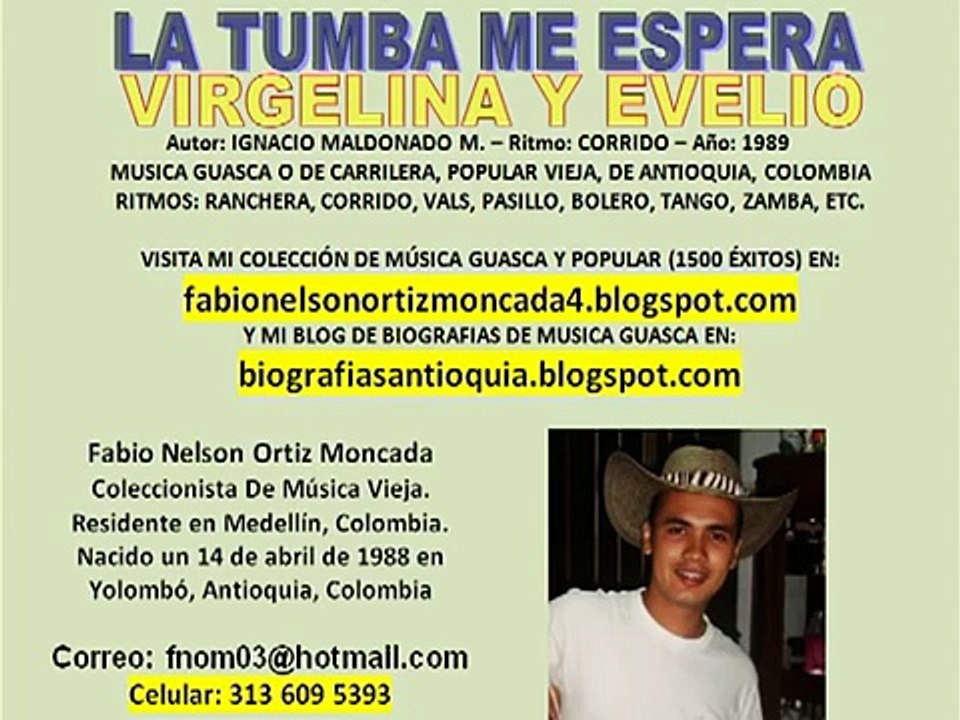 La tumba me espera (1989) Virgelina y Evelio - Musica Guasca o De Carrilera de Antioquia, Colombia