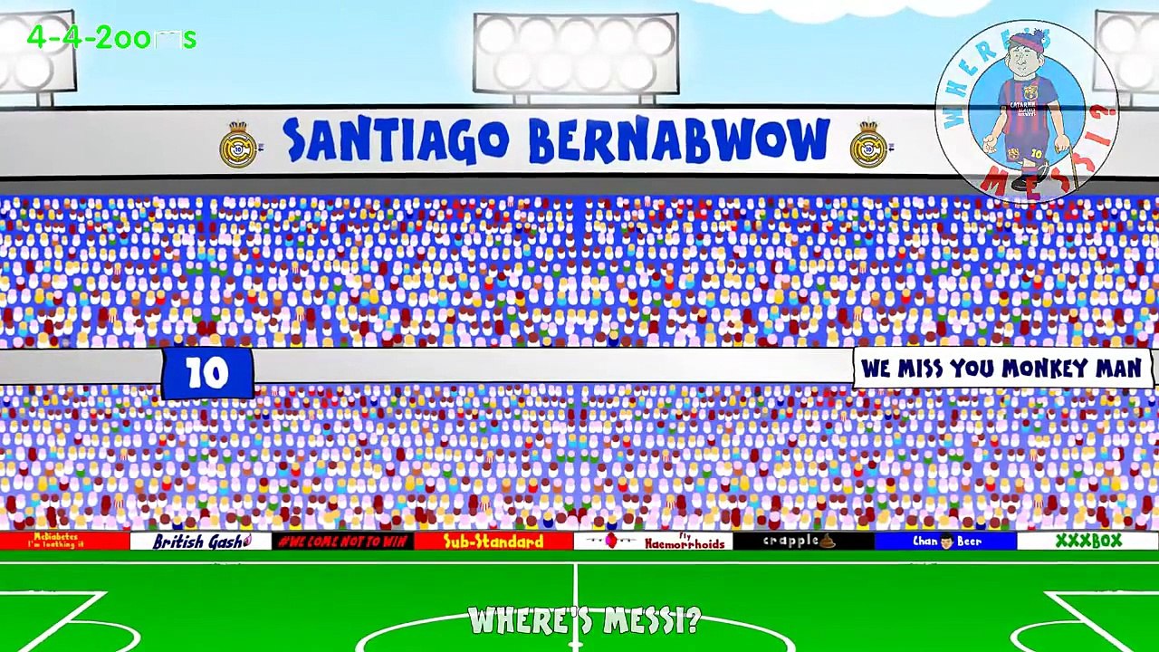 Real Madrid v Barcelona 3 1 El Clasico 25 10 2014 Goals,highlights,Pepe, Benzema, Ronaldo, Cartoon