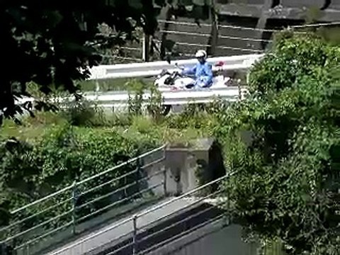 高知白バイ事故現場と白バイの待機地点