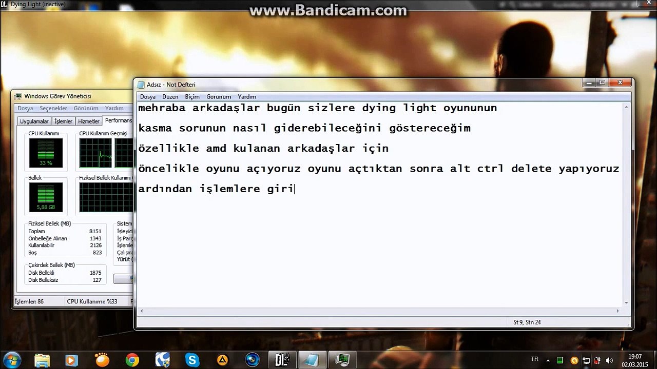 Dying Light Kasma Sorunun Çözümü [TÜRKÇE]