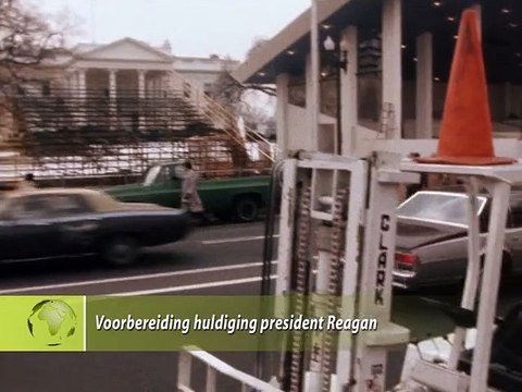 Voorbereiding huldiging president Reagan - 1981