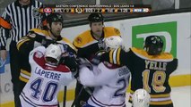 |-| HD Playoffs 2009 . Period 1 Commotion b4 Fight . Game 2 . Bruins Canadiens