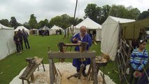 Wood turning on a medieval lathe