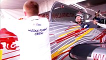 David Coulthard and Hannes Arch fly over Abu Dhabi F1 track