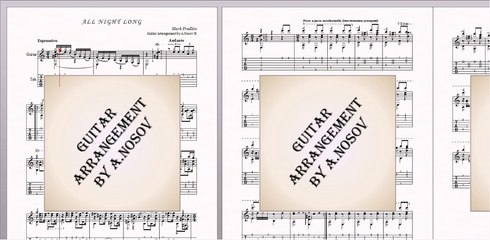 All night long (M.Fradkin) Sheet music for guitar