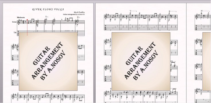 River Flows Volga (M.Fradkin) Sheet music for guitar