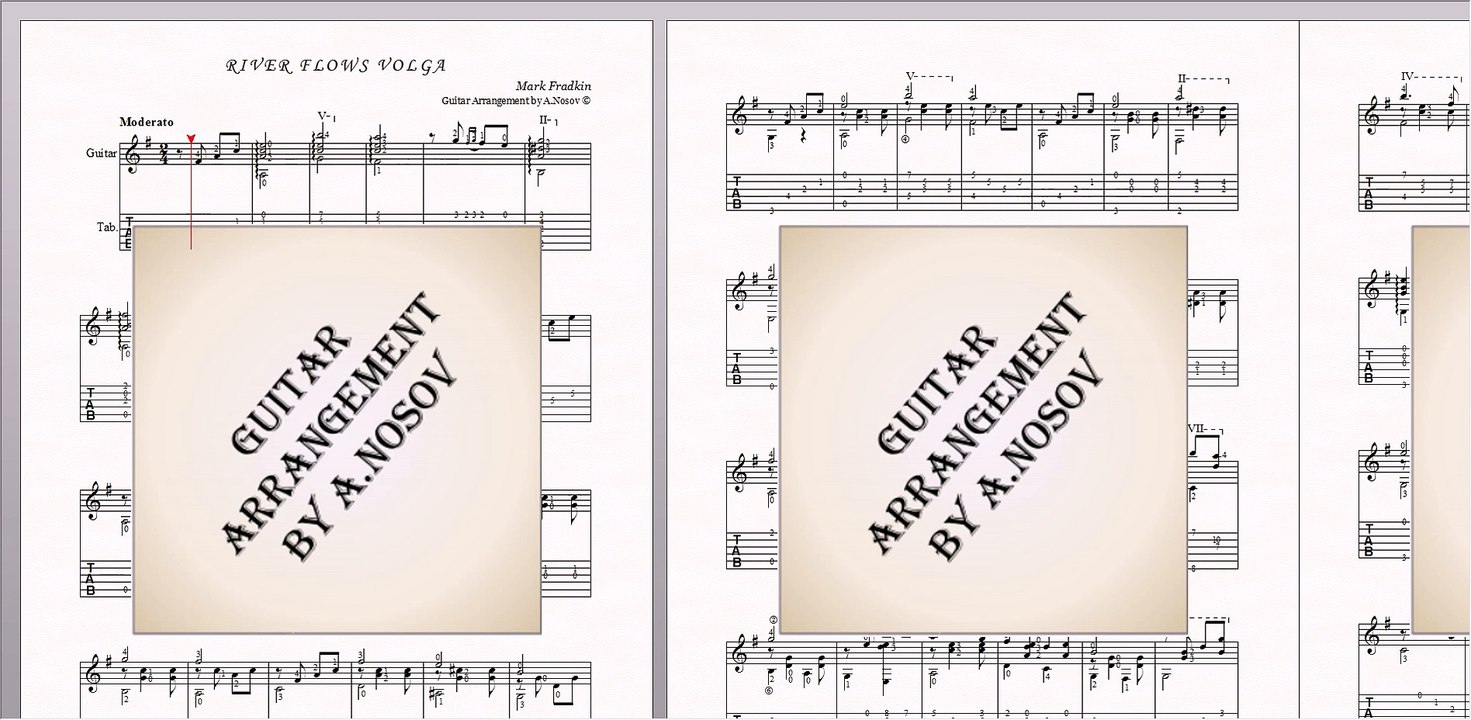 River Flows Volga (M.Fradkin) Sheet music for guitar