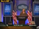 W.H. Press Sec Dana Perino has trouble defending Bush on NIE