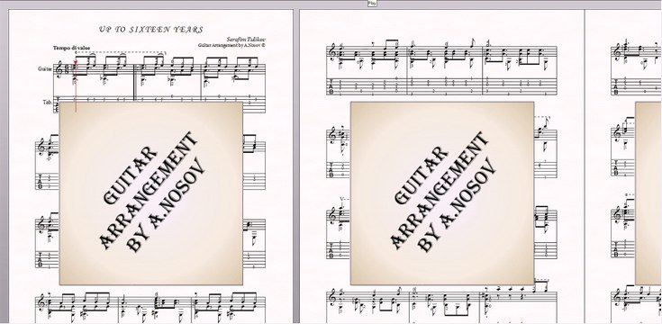 Up to Sixteen Years (S.Tulikov) Sheet music for guitar