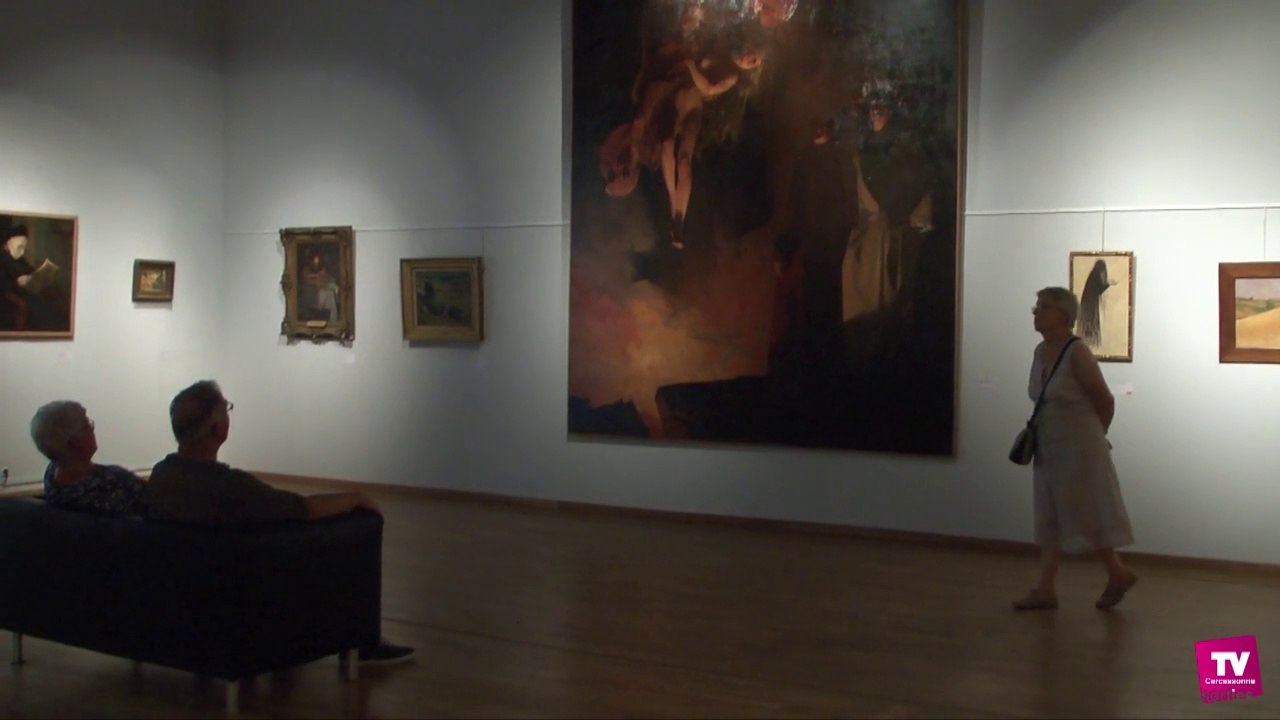 Achille Laugé et ses amis peintres réunis dans la salle de la cheminée du Musée des Beaux Arts de Carcassonne