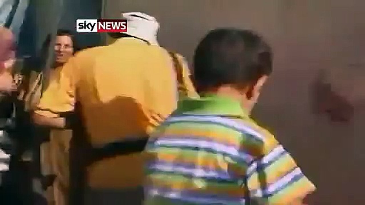 5 year old boy begging Israeli soldiers for mercy.