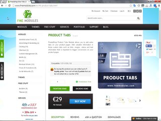 Additional Product Tabs in PrestaShop FME's Module