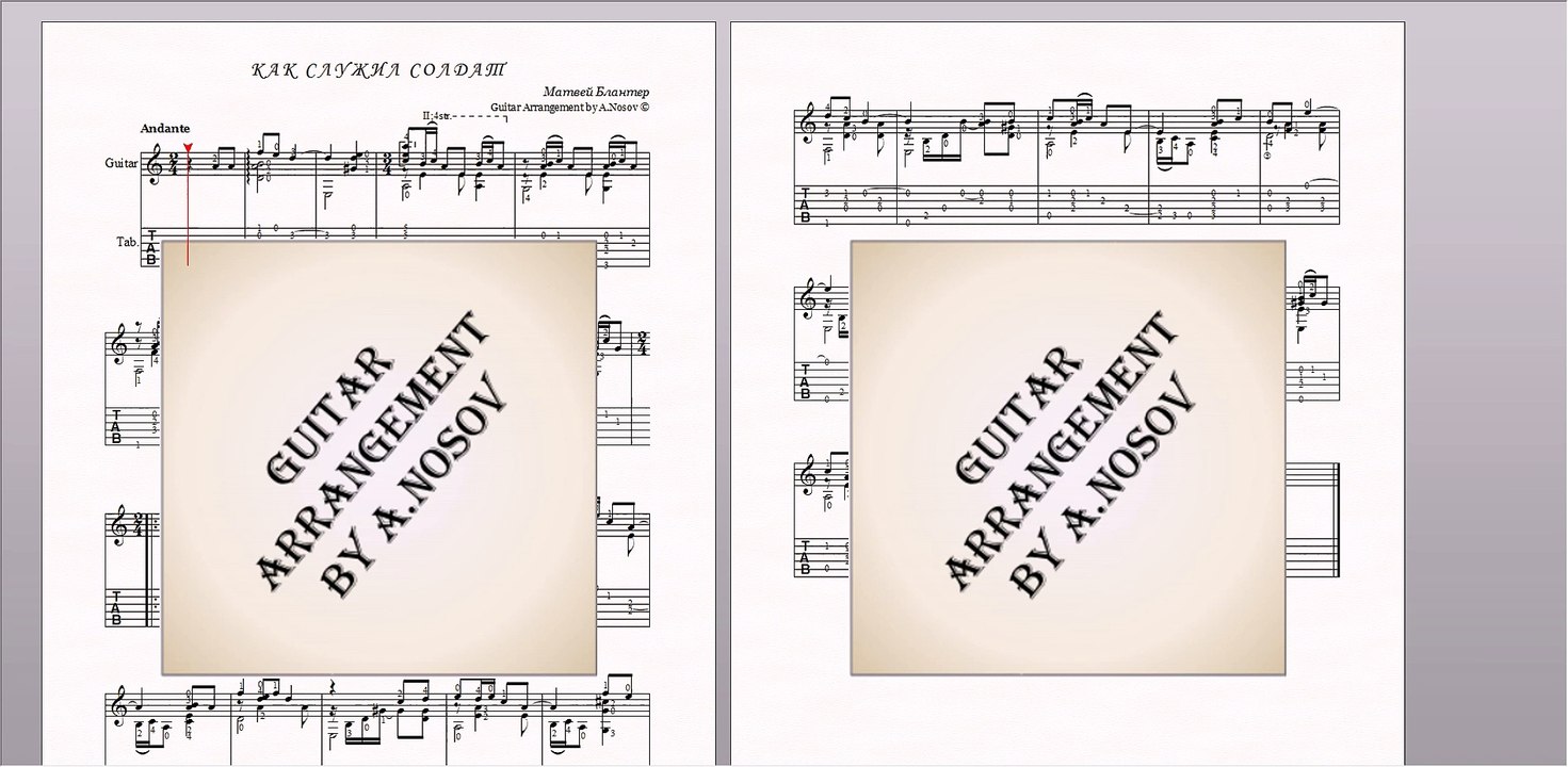 Served as a Soldier (M.Blanter) Sheet music for guitar