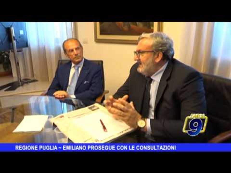 REGIONE PUGLIA | Emiliano prosegue con le consultazioni